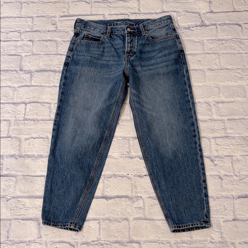 Old Navy High Rise Slouchy Taper Fit Jeans Button Fly 100% Cotton Size 4